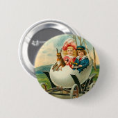 Viktorianischer Osterhasen-Knopf Button (Vorne & Hinten)