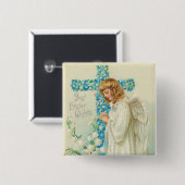 Viktorianischer Ostern-Engels-Knopf Button (Vorne & Hinten)