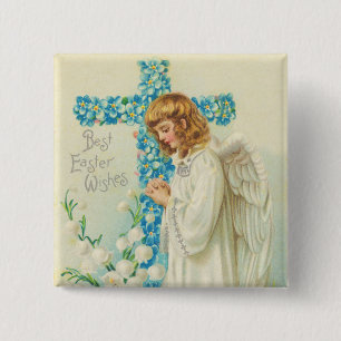 Viktorianischer Ostern-Engels-Knopf Button