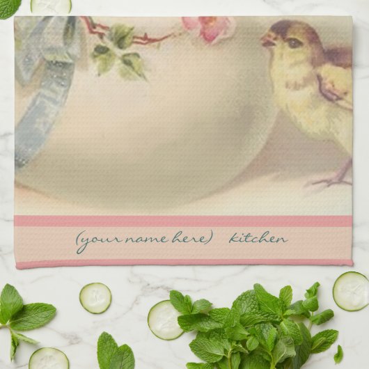 Viktorianischer Osternchic und -ei Geschirrtuch (Gefaltet)