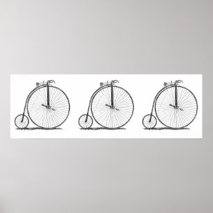 Viktorianischer Penny-Farthing-Radfahrer Poster