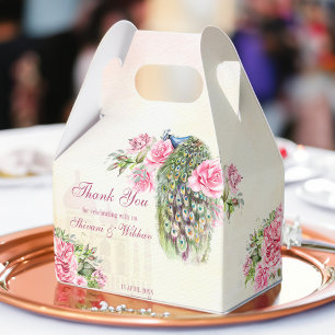 Viktorianischer Pfau vintage rosa Rosen Geschenkschachtel