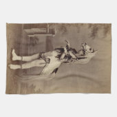 Viktorianischer Pferdekostüm-Daguerreotype/Foto Küchentuch (Horizontal)