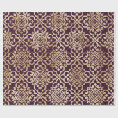 Viktorianischer Pflaumen-u. GoldGlitzer Geschenkpapier (Flach)