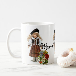 Viktorianischer Puppen-Blumen-Mug Kaffeetasse