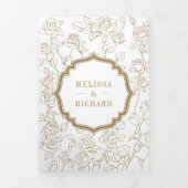 Viktorianischer QR-Code Dreifach Gefaltete Einladung (Cover)