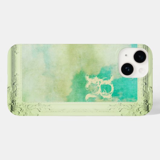 Viktorianischer Rahmen Himmelswolke aquamarine cre Case-Mate iPhone Hülle (Rückseite (Horizontal))