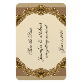 Viktorianischer Rahmen in Gold Hochzeit Sichern Si Magnet