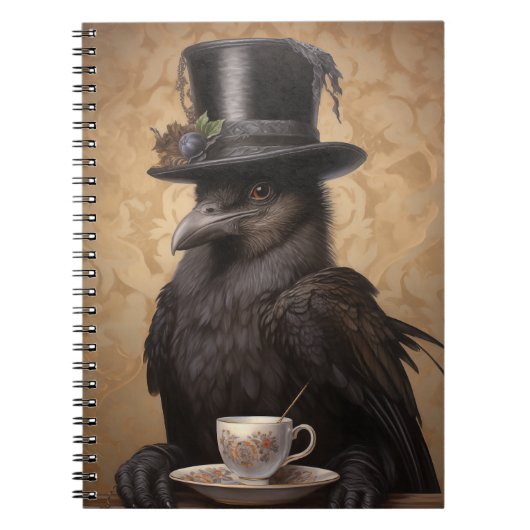 Viktorianischer Raven-Coffee - Ruled-Notebook Notizblock (Vorderseite)