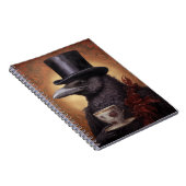 Viktorianischer Raven mit Top Hat genießt Kaffee - Notizblock (Rechte Seite)