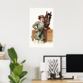 VIKTORIANISCHER RIDER und PFERD: Fine Art Poster (Heimbüro)