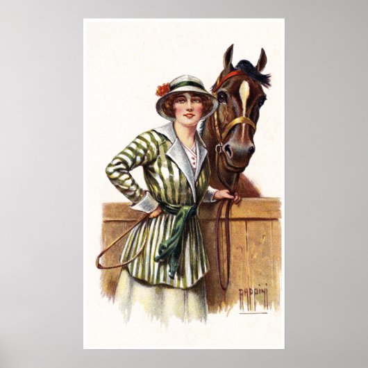 VIKTORIANISCHER RIDER und PFERD: Fine Art Poster (Vorne)