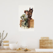 VIKTORIANISCHER RIDER und PFERD: Fine Art Poster (Küche)