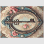 Viktorianischer Rokoko-Dekopapier - Rosa Rose Seidenpapier (Vorderseite)