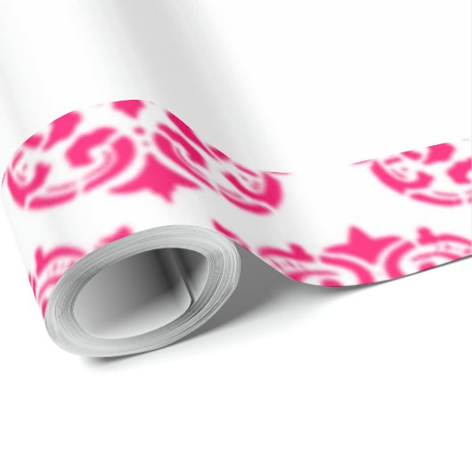 Viktorianischer rosa Damast Geschenkpapier (Rolleneckpunkt)