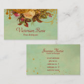 Viktorianischer Rosen-Wirbel u. Visitenkarte (Vorne/Hinten)