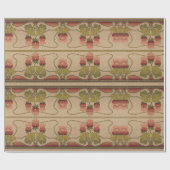 Viktorianischer roter Blumenfries Geschenkpapier (Flach)