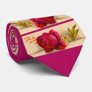 Viktorianischer roter Rosenprint Krawatte