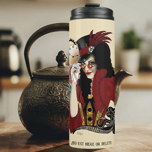 Viktorianischer Roter Steampunk Thermosbecher
