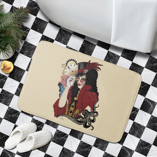 Viktorianischer Roter Steampunker Badematte