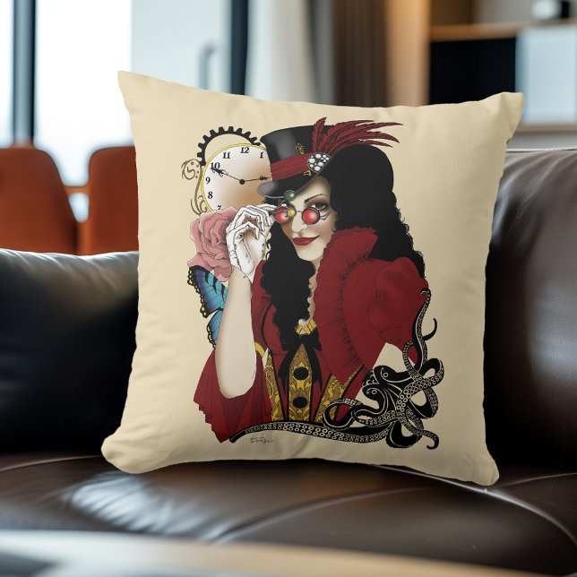 Viktorianischer Roter Steampunker Kissen (Von Creator hochgeladen)