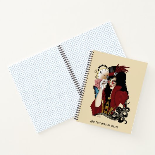 Viktorianischer Roter Steampunker Notizblock (Innenseite)