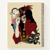 Viktorianischer Roter Steampunker Notizblock (Rückseite)