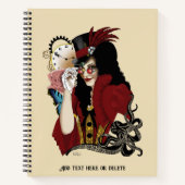 Viktorianischer Roter Steampunker Notizblock (Vorderseite)