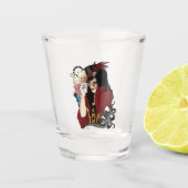 Viktorianischer Roter Steampunker Schnapsglas (Vorderseite)