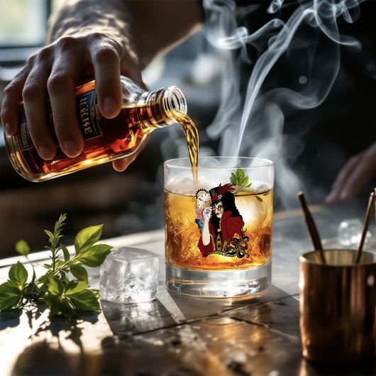 Viktorianischer Roter Steampunker Whiskyglas