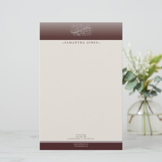 Viktorianischer Roter Wein Maßgeschneiderte Bodenb Briefpapier (Stehend Vorderseite)