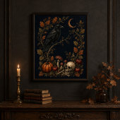 Viktorianischer Samhain-Raben-Botanik-Wandkunst Poster