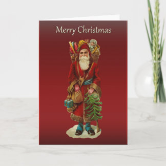 Viktorianischer Santa-Ausschnitt Grußkarten Feiertagskarte