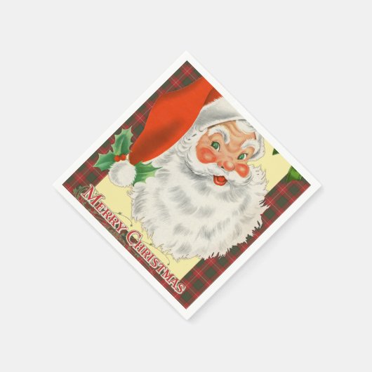 Viktorianischer Santa Claus Retro Weihnachten Serviette (Ecke)