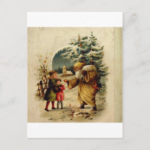 Viktorianischer Santa Santa Santa Santa Santa Feiertagspostkarte