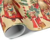 Viktorianischer Santa Santa Santa Santa Santa Geschenkpapier (Rolleneckpunkt)