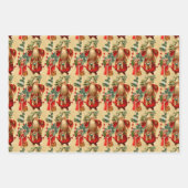 Viktorianischer Santa Santa Santa Santa Santa Geschenkpapier Set (Vorderseite)