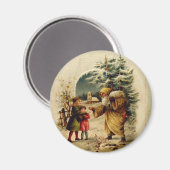Viktorianischer Santa Santa Santa Santa Santa Magnet (Vorderseite/Rückseite)