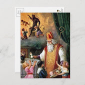 Viktorianischer Santa und Krampus Postkarte (Vorne/Hinten)