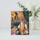 Viktorianischer Santa und Krampus Postkarte (Stehend Vorderseite)