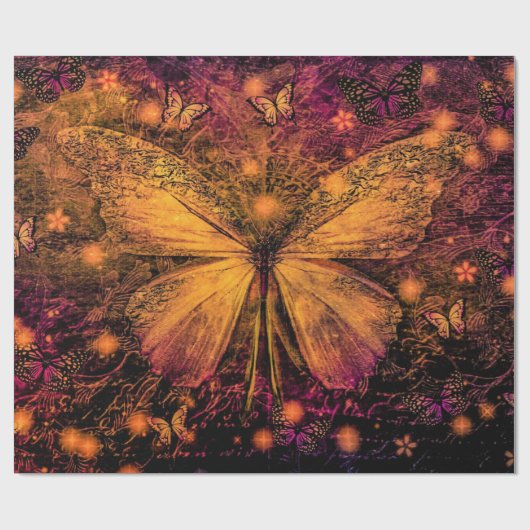 Viktorianischer Schmetterling Geschenkpapier (Flach)