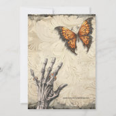 Viktorianischer Schmetterling | Skelett | Gothic H Einladung (Rückseite)