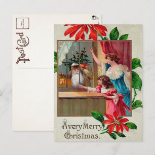 Viktorianischer Schnüffel-Santa-Weihnachtskarte Postkarte