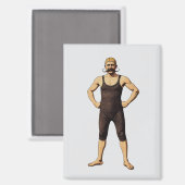 Viktorianischer Schnurrbart-Mann Magnet (Vorderseite/Rückseite)