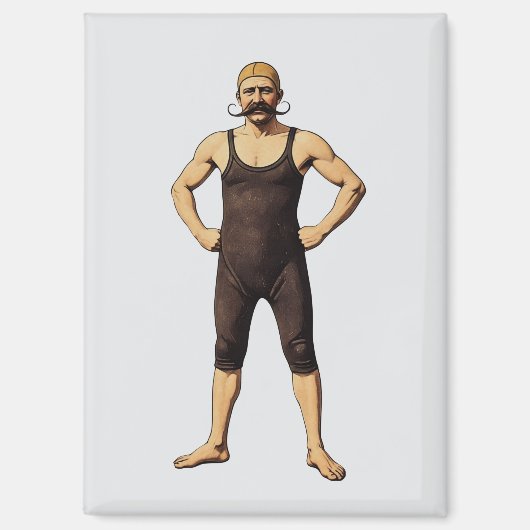 Viktorianischer Schnurrbart-Mann Magnet (Vorderseite)