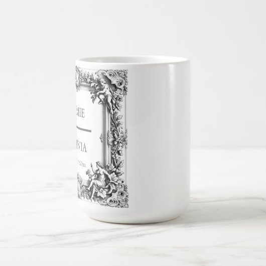 Viktorianischer Scroll Frame - Hochzeit Kaffeetasse (Mittel)