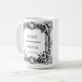 Viktorianischer Scroll Frame - Hochzeit Kaffeetasse (Vorderseite Links)