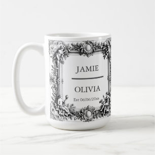 Viktorianischer Scroll Frame - Hochzeit Kaffeetasse
