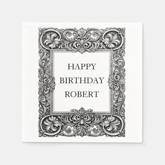 Viktorianischer Scroll Frame Napkin - elegant Serviette (Vorderseite)