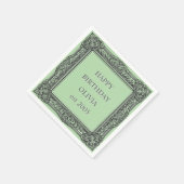 Viktorianischer Scroll Frame Napkin - Salbei grün Serviette (Ecke)